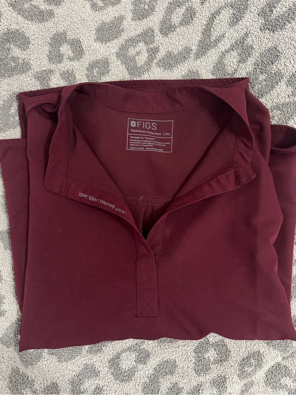 FIGS Women's XXL Burgundy Rafaela